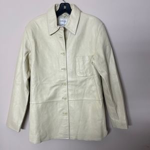 WILLI SMITH Woman's Leather Shirt Jacket,size M